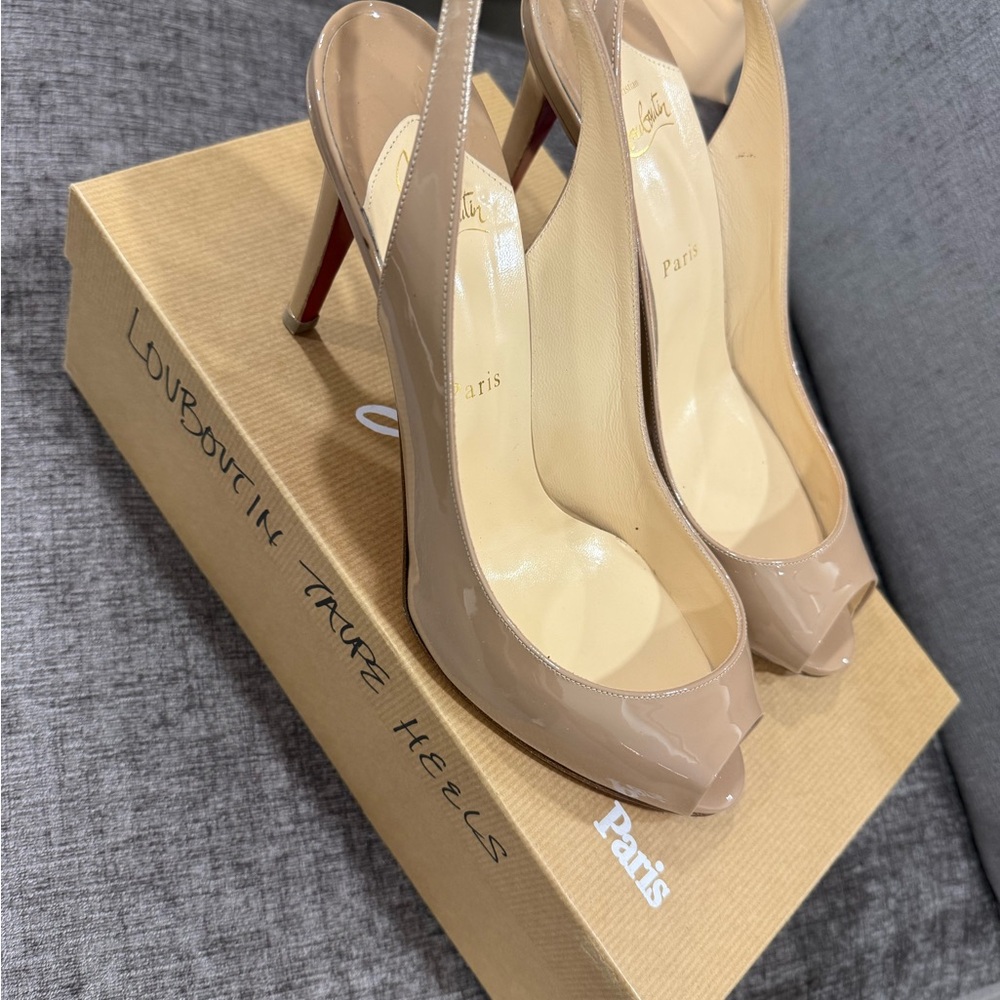 Christian Louboutin Nude Slingback Heels